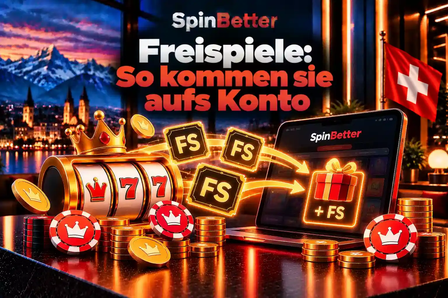 Walzen-Automat schickt Freispiel-Tickets als Geschenk auf das Konto auf dem Tablet